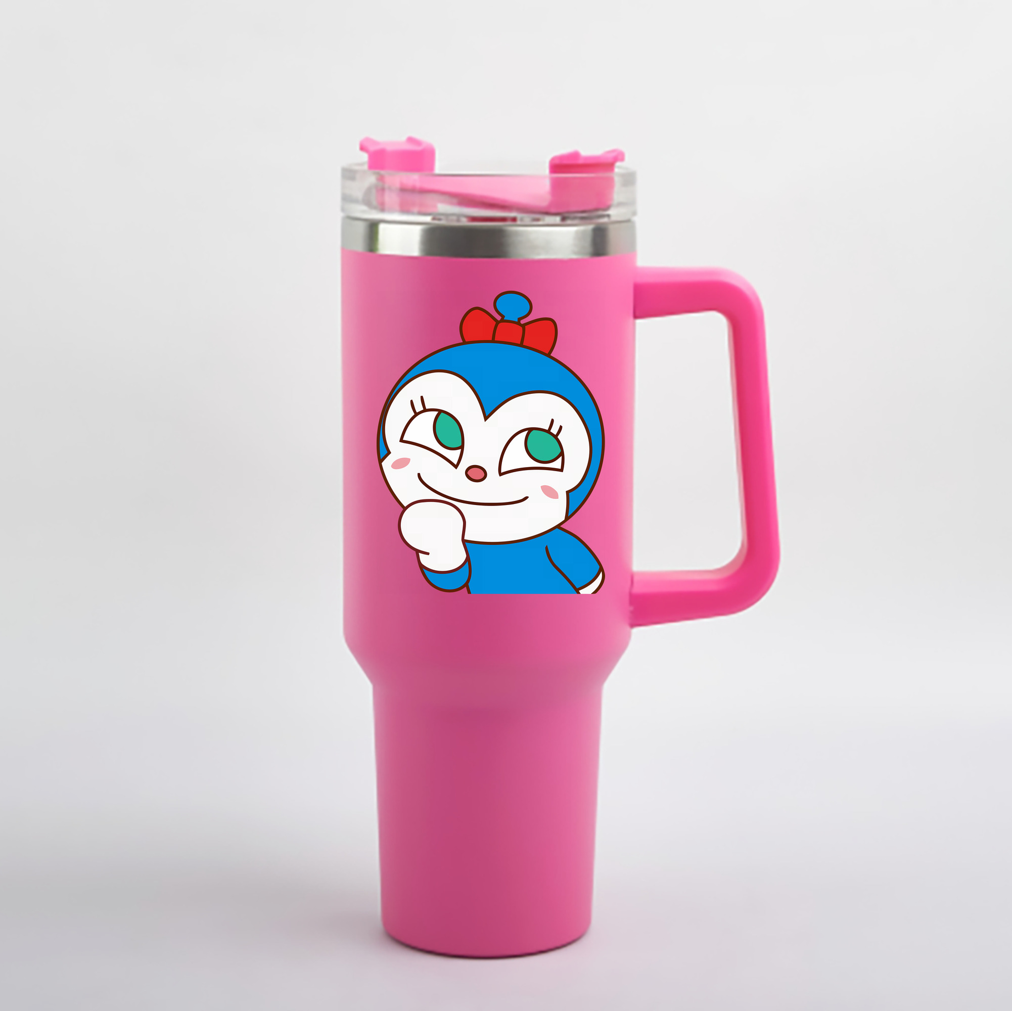 （画像用） アンパンマン Anpanman 1200mL車用タンブラー - クリスタルステッカー（プラスチックストロー付き）